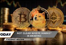 بيتكوين (BTC): نمط القاع المزدوج أم رأس وكتفين؟ سعر دوجكوين (DOGE) يرتفع بنسبة 5%، إيثريوم (ETH) عند مستوى سوق حاسم - اكتشف التفاصيل!